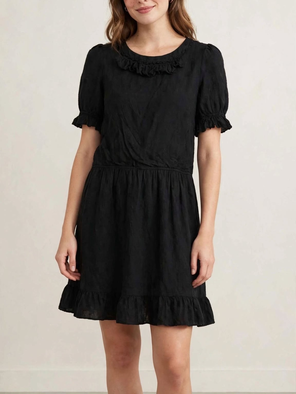 Juicy Couture Black Ruffle-Trim Mini Dress